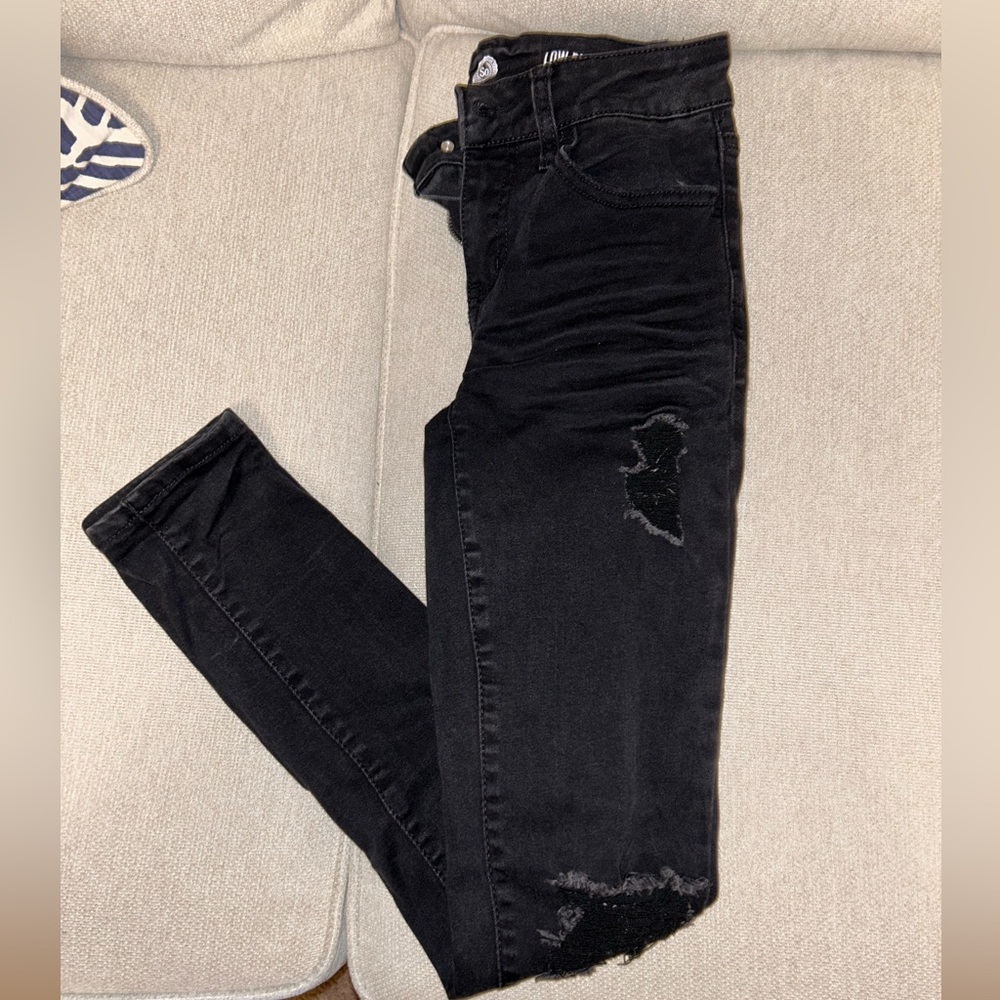 Black Low Rise Jeggings